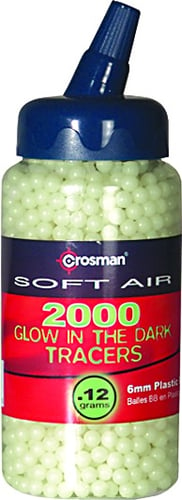 Crosman SAP2KGLW Airsoft Glow Tracer BB's, 2000 Ct, 6.0 mm, 12Gr