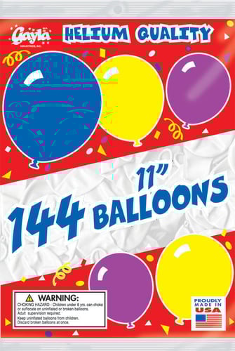 Gayla 11106 Balloons 11 Inch Round 1Gr Bg Wht Only | 076022111062