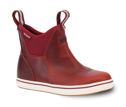 Xtratuf XWAL600 Womens Leather Ankle Deck Boot Cabernet Size 8.5 | 086189133470
