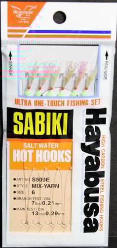 Hayabusa S500E6 Mix Yarn Mackerel Sabiki Rig | 724343174388