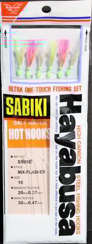 Hayabusa S506E10 MixFlash Sabiki Rig Sz10 4Us 6Hooks Heavy Leader | 724343174494