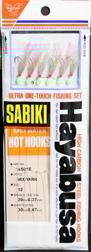 Hayabusa S501E12 Mix Yarn Mackerel Sabiki Rig | 724343174418