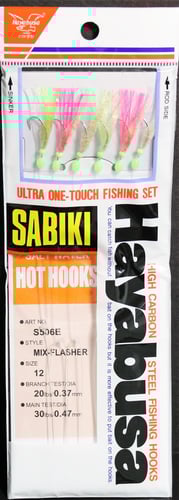 Hayabusa S506E12 MixFlash Sabiki Rig Sz12 2Us 6Hooks Heavy Leader | 724343174500