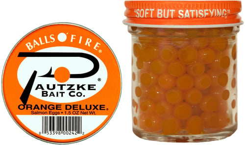 Pautzke PORGDLX Balls o' Fire Salmon Eggs Orange Deluxe 1.5oz