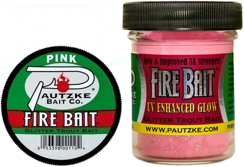 Pautzke PFBTPNK Fire Bait Glitter Trout Bait, 1.5 oz Pink | 053398001104