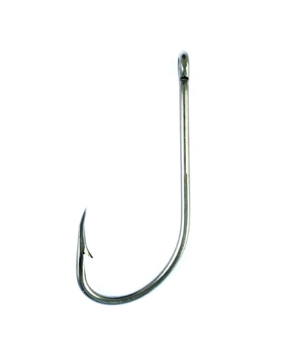 Eagle Claw 084AH-1/0 Plain Shank Offset Hook, Size 1/0, Curved Point