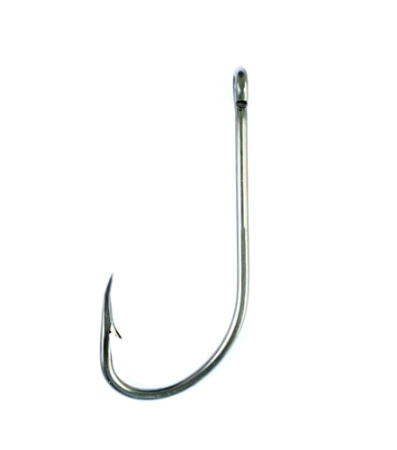 Eagle Claw 084AH-2/0 Plain Shank Offset Hook, Size 2/0, Curved Point