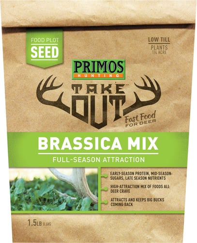 Primos 58580 Take Out Food Plot Seed, Brassica Mix (Turnips, Canola