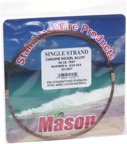 Mason SSBRO6 Stainless Steel Wire Leader Material 58lb 25 .016 Brown | 048628191052