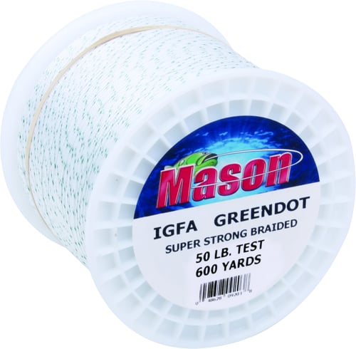Mason 6GD50 IGFA Green Dot Braided Line 50lb 600yd Dacron | 048628092038