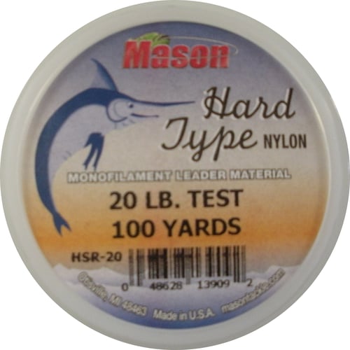 Mason HSR20 Hard Type Nylon Leader Material  20lb 100yd Keeper | 048628139092