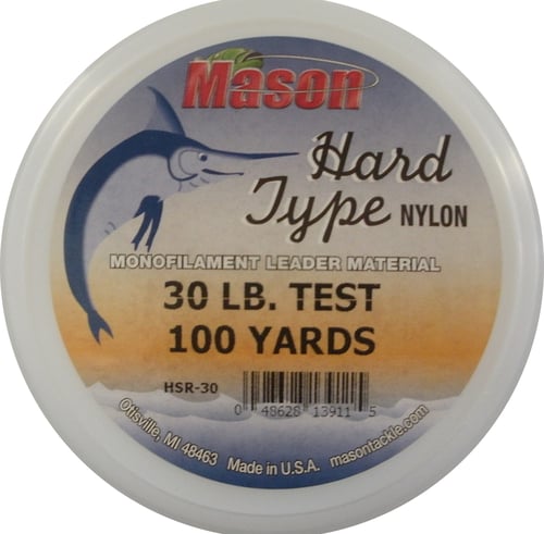 Mason HSR30 Hard Type Nylon Leader Material  30lb 100yd Keeper | 048628139115