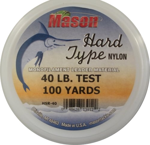 Mason HSR40 Hard Type Nylon Leader Material  40lb 100yd Keeper | 048628139122