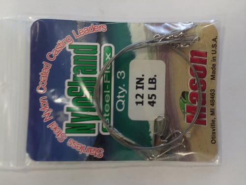 Mason 3N1245 12 Inch 45 Nylon Leaders Bright 3/Bag | 048628170231