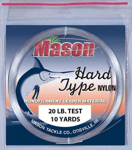 Mason HD20 Hard Type Nylon Leader Material  20lb 10yd Coil | 048628140401