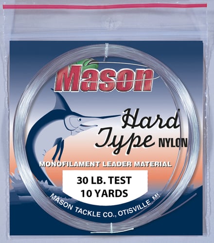 Mason HD30 Hard Type Nylon Leader Material  30lb 10yd Coil | 048628140425