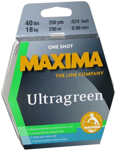 Maxima MOSS40 Ultragreen Mono Line 1Shot Spool 40lb 250yd | 607272011392