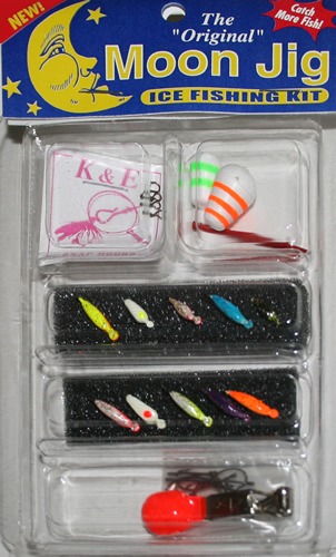 KE FKWMG25 Moon jig kit, Assorted sizes and colors ice jigs with | 084062118255