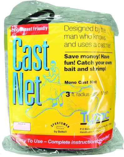 Betts CM35I Tyzac Mono Cast 31/2 3/8 Inch Mesh 3/4Lb Iron Weights per Ft | 042621112533