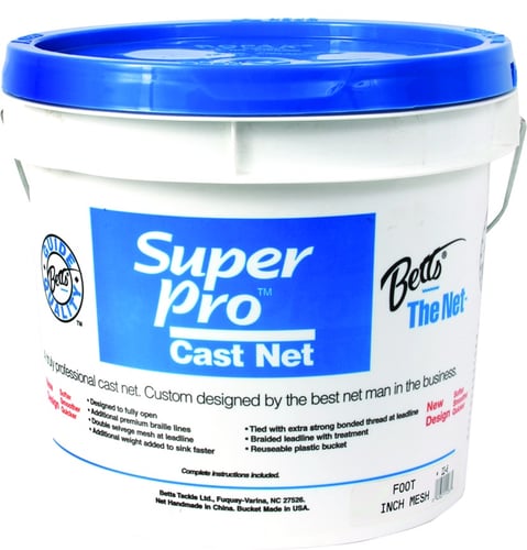Betts 248 Super Pro Mono Bait Cast Net 8 1/4 Inch Mesh 1.3Lb Lead per Ft | 042621112427