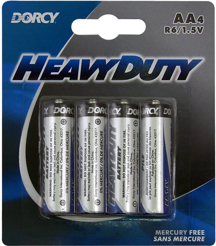 Dorcy 41-1515 Heavy Duty AA Batteries 4-Pack