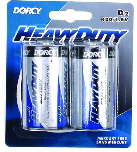 Dorcy 41-1530 Heavy Duty D Batteries 2-Pack