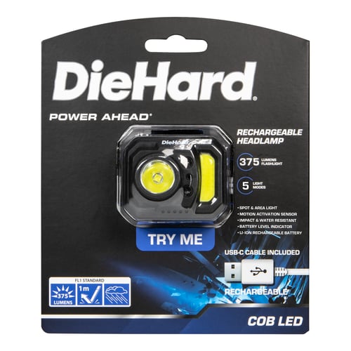 Die Hard 416642 300 Lumen Rechargeable COB/Spot Headlamp | 035355466423