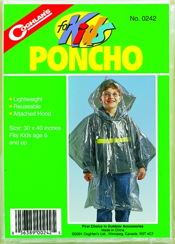 Coghlans 0242 Kids Rain Poncho