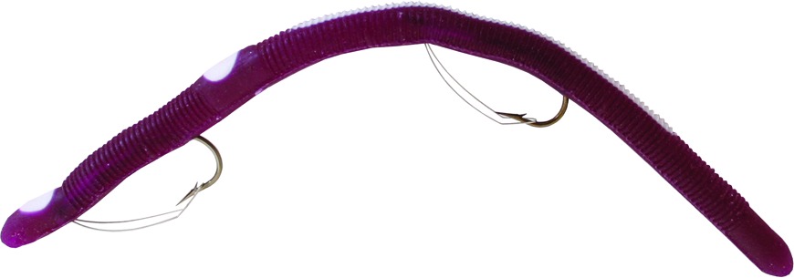 Kellys KW104-WW Two-Hook Weedless Pre-Rigged Plastic Worm, 5 1/2