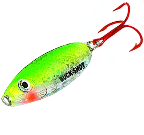 Northland BRS4-20 Buck-Shot Rattle Spoon 1/4oz Super-Glo Perch 1Cd