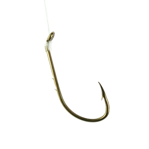 Pucci BH20-6 Snelled Hook, Size 6 2 Sliced Shank, Baitholder, Bronze | 015789120061