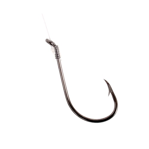 Pucci 300H-4/0 Snelled Hook, Size 4/0, Octopus, Nickel, 6 per Pack | 015789130404