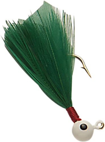 Double OO 61103 FluFlu Jig, 1/64 oz, Sz 10 Hook, White/Green | 026995611038