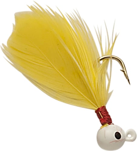 Double OO 61134 FluFlu Jig, 1/64 oz, Sz 8 Hook, White/Yellow | 026995611342