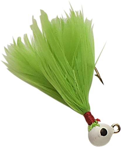 Double OO 61139 FluFlu Jig, 1/64 oz, Sz 8 Hook, White/Chartreuse | 026995611397