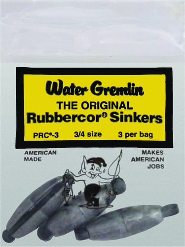 Water Gremlin PRC-3 Rubbercore Sinker 3/4oz Ziplock 3Pk