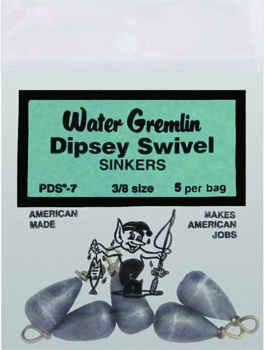 Water Gremlin PDS7 Dipsey Swivel Sinker 3/8oz 5Pc | 038775020664