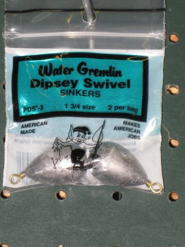 Water Gremlin PDS3 Dipsey Swivel Sinker 13/4oz 2Pc | 038775020701