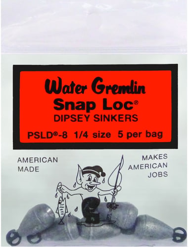 Water Gremlin PSLD-8 Snap-Loc Dipsey Swivel Sinker 1/4oz 5Pc