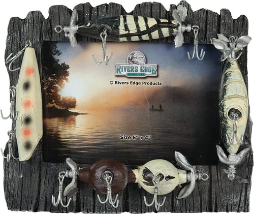 Rivers Edge 464 4 Inch x 6 Inch Fishing Lures Picture Frame | 643323464007