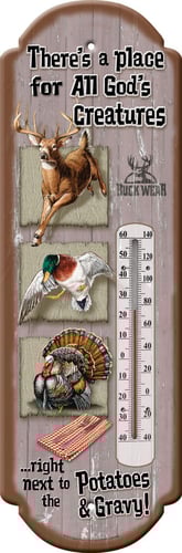 Rivers Edge 1328 Tin Thermometer - Gods Creatures | 643323132807