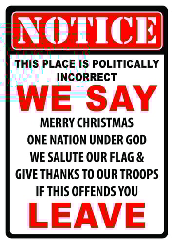 Rivers Edge 1464 Tin Sign 12in x 17in - Politically Incorrect | 643323146408