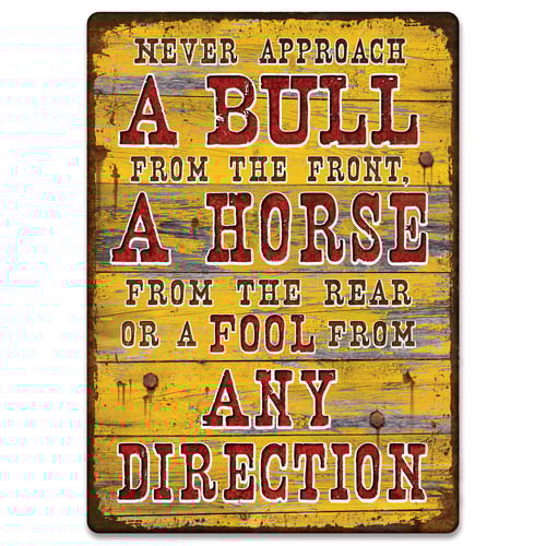 Rivers Edge 2662 Tin Sign 12in x 17in - Bull Direction | 643323926628