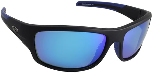 Sea Striker 30301 Buccaneer Sunglasses, Black/Blue Mirror Lens | 083758603037