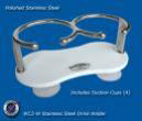 Deep Blue WCH2W Double Drink Holder SSteel w/White Base Suction | 819044003911