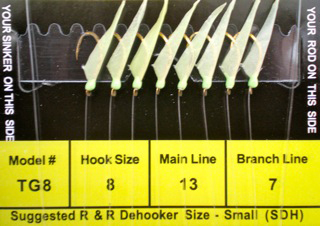 RR TG8 Sabiki Rig 8Hk Grn Gl Skin  Head w/Gold Hks 8HK/13lb/7lb | 896932000177