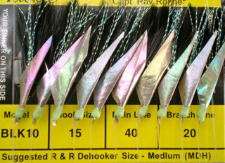 RR BLK10 Sabiki Rig 10Hk Blk Feathers w/Flash Skin Grn Gl Bds | 896932000283