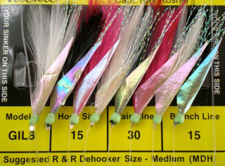 RR GIL8 Sabiki Goggle Eye Rig 8Hk Wht/Blk/Pink Feather w/Flash Skin | 896932000221