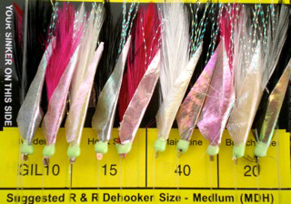 RR GIL10 Sabiki Goggle Eye Rig 10Hk Wht/Blk/Pink Feather w/Flash | 896932000238