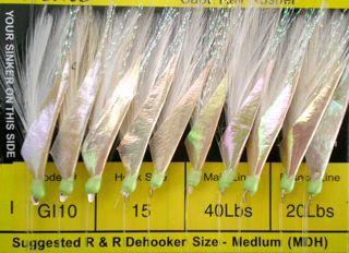 RR GI10 Sabiki Goggle Eye Rig 10Hk Wht Feathers w/Flash Skin  Gl | 896932000191